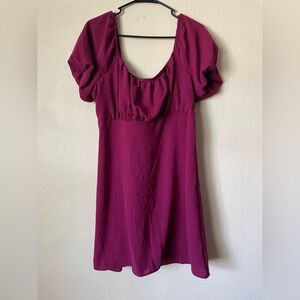 Lily Rose Pink Ruched Puff Sleeve Sundress